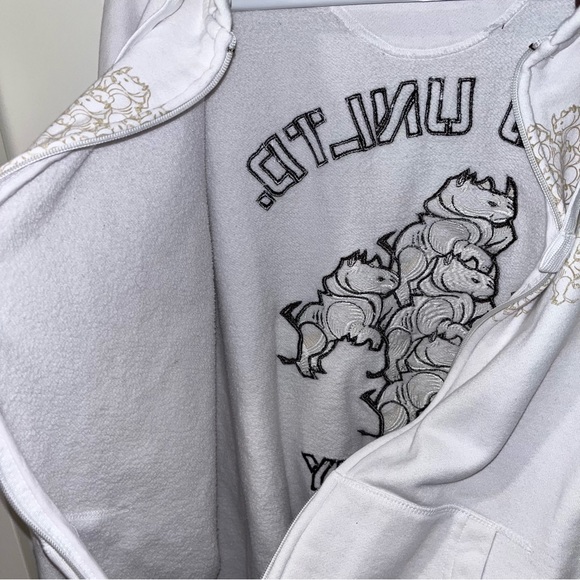 Ecko Unltd Full Zip Heavy Logo Hoodie Sweatshirt Embroidered Logos Rare Size XL - Picture 6 of 10